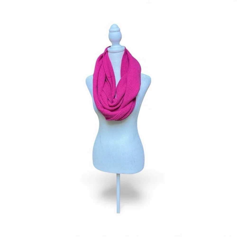 J.Crew Pink Infinity Scarf Wool Blend Rabbit Hair Soft Knit Winter Accessory